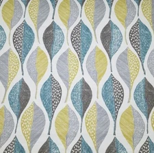 Woodblock Leaf in Rain BTY Robert Allen 100% Cotton Slub Duck 54" Wide Aqua