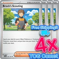 [4x Playset] Brock's Scouting 146/159 - SV09: Journey Together - Pokemon TCG