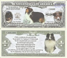 Shetland Sheepdog Sheltie Lover Puppies Canis Familiaris Million Dollar Bills x2