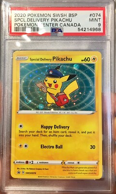 Pokémon Special Delivery Pikachu / SWSH074 / PSA 9 / Perfect