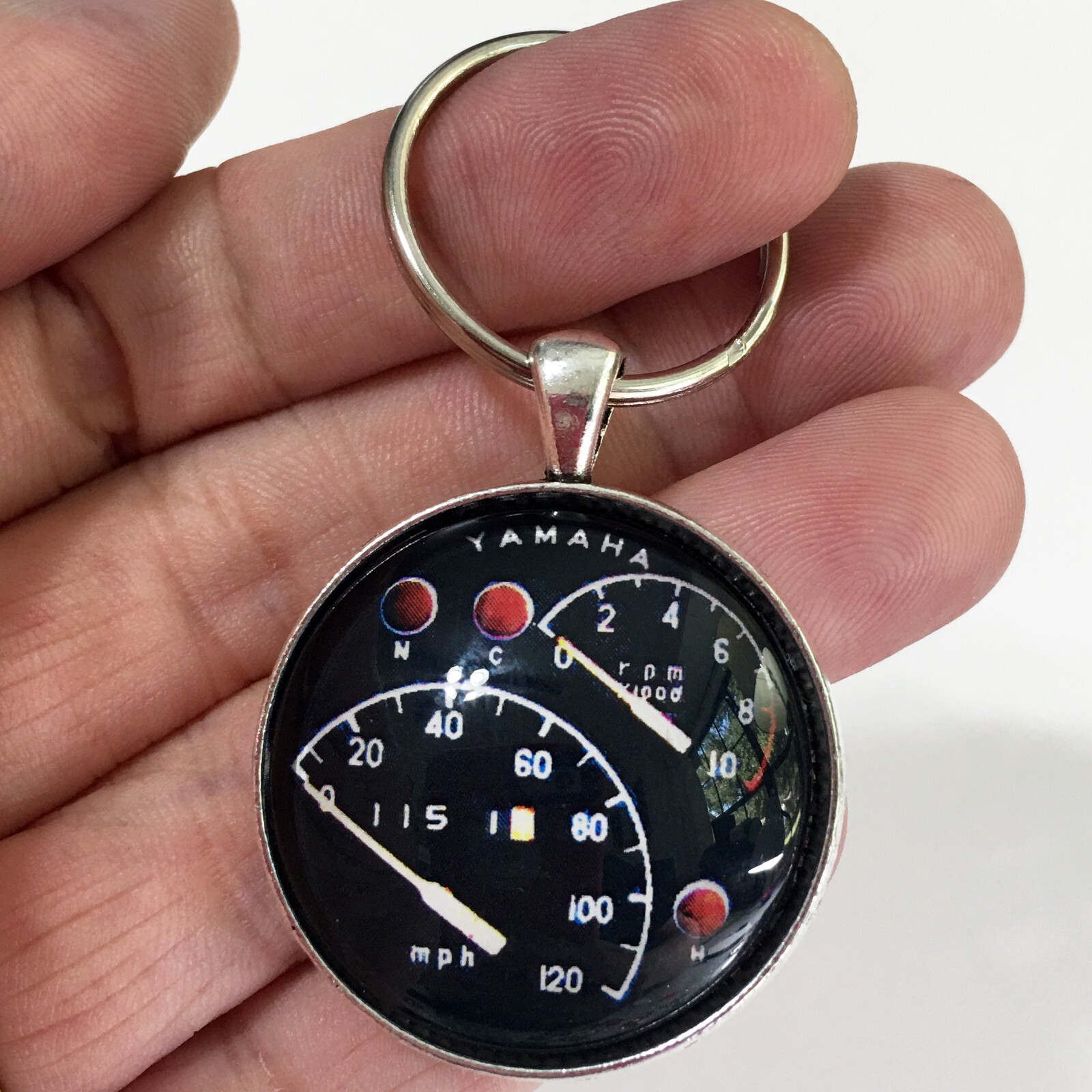Vintage 60's Yamaha YM YD Motorcycle Speedometer RPM Tach Tachometer Keychain