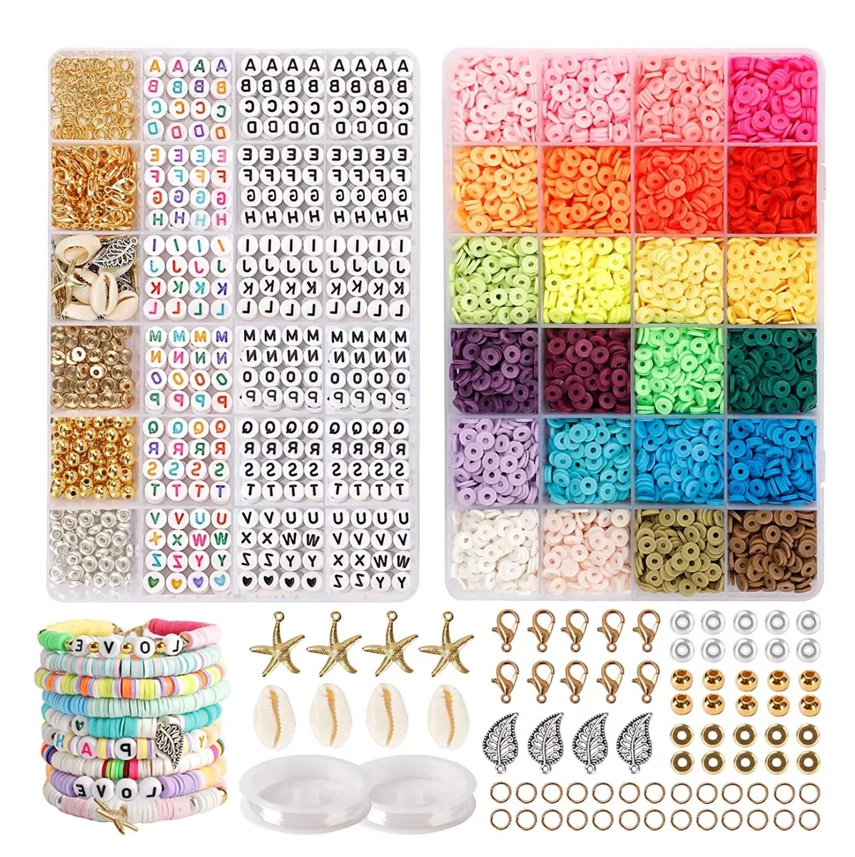 Bracelet Making Kit, 6000pcs Beads, Jewelry Making Kit for Kids, Adults,  Girls