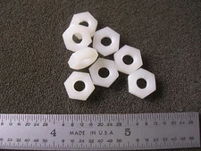 10-32 PLAIN 3/8" HEX NUTS NYLON  - 50 pcs