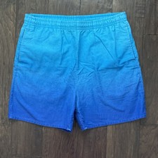 Vtg Speed Board Blue Ombr  Surf Shorts Swim Trunks Made in USA Mens Sz L 80s 90s
