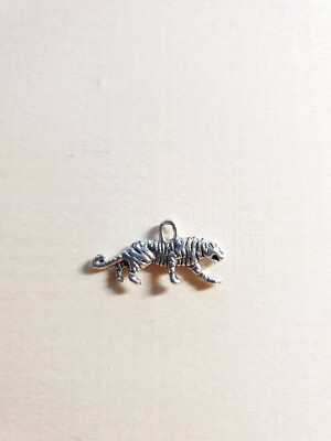 1/5 Tiger Anhänger   Wildtiere Schmuckherstellung Basteln Deko Charms Silber