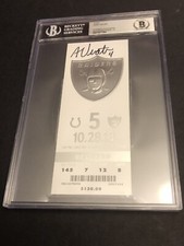 BECKETT 10 Auto Adam Vinatieri NFL Scoring Points Record Signed Ticket 10/28/18