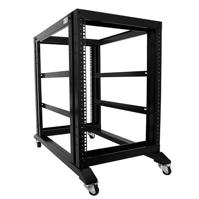 Raising 15U 4 Post Open Frame 19'' Server/Audio Data Steel Rack 31.5'' Deep