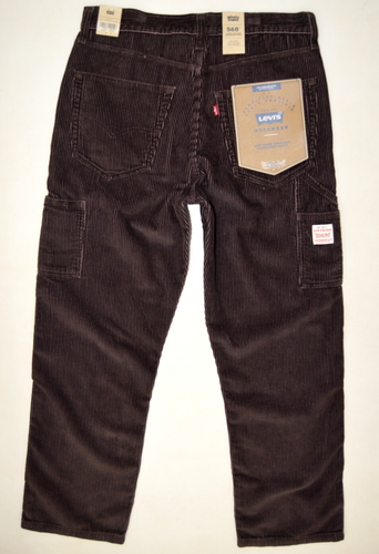 men LEVIS 568 LOOSE STRAIGHT CARPENTER JEANS W32 L32 Skateboard surf brown cords - Picture 8 of 24