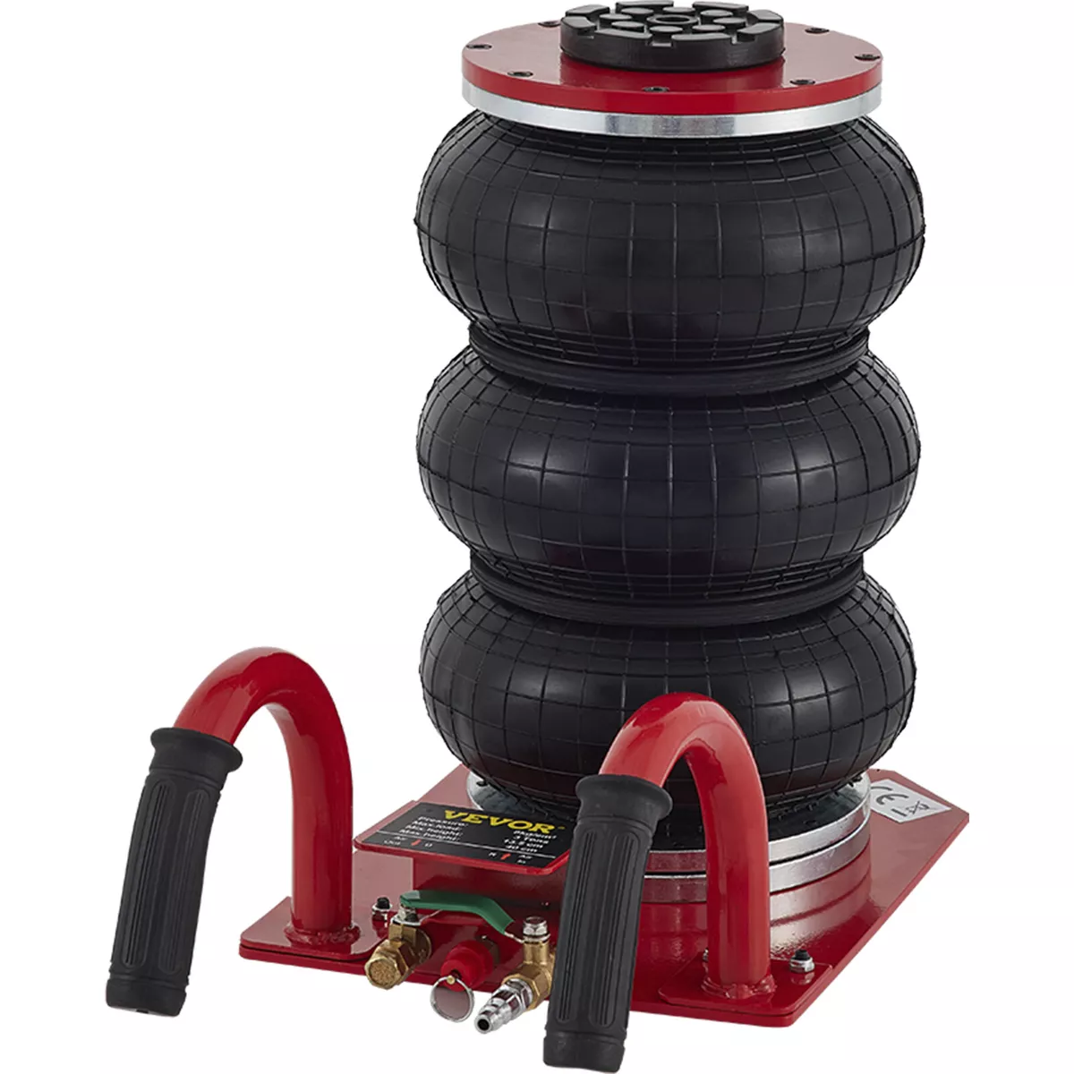 Pneumatic Triple Air Bag Car Jack Trolley 3 Ton 6600 lbs Cap 400