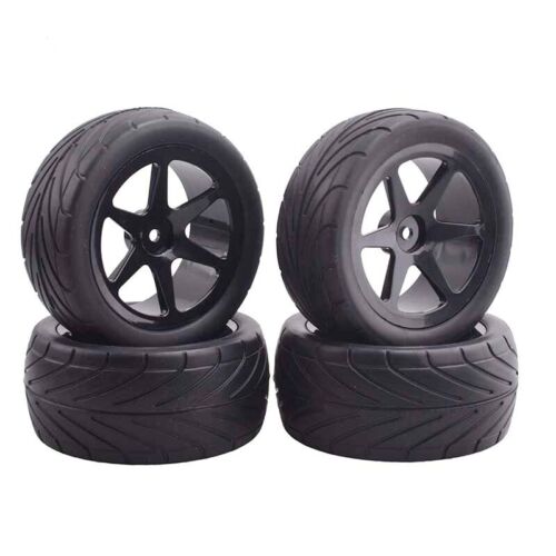 4Pcs 1/10 RC Rubber Off-Road Front&Rear Tire Tyre Wheel Buggy Car TT02B TD04 - Picture 4 of 23
