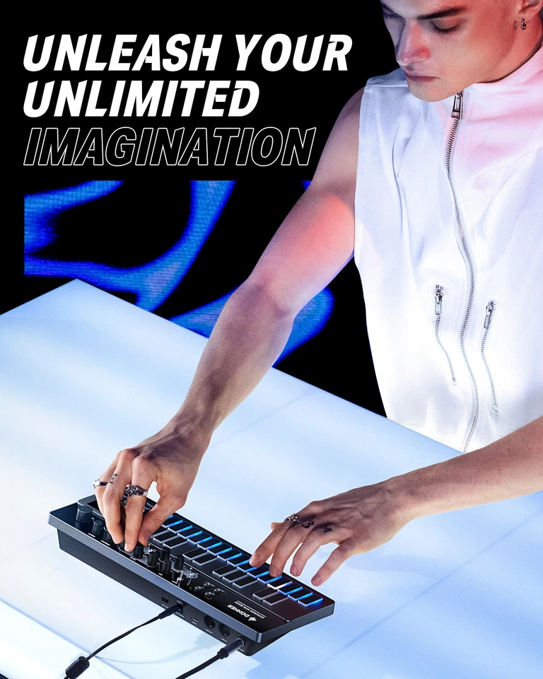 Donner B1 Analog Bass Synthesizer Sequencer 128 Patterns Memory Saturation - Image 2 of 4