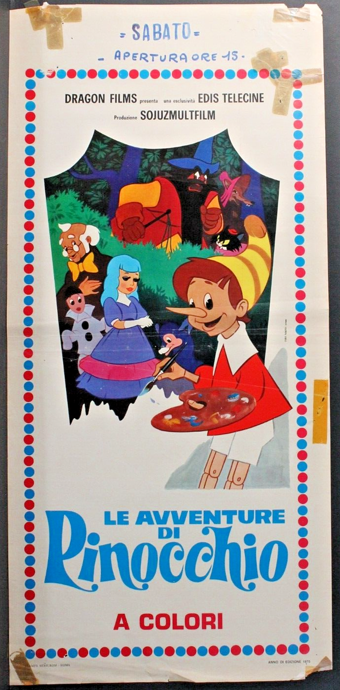 Locandina originale film LE AVVENTURE DI PINOCCHIO (1965) - Regia di Dmitrij Babicenko, Ivan Ivanov-Vano