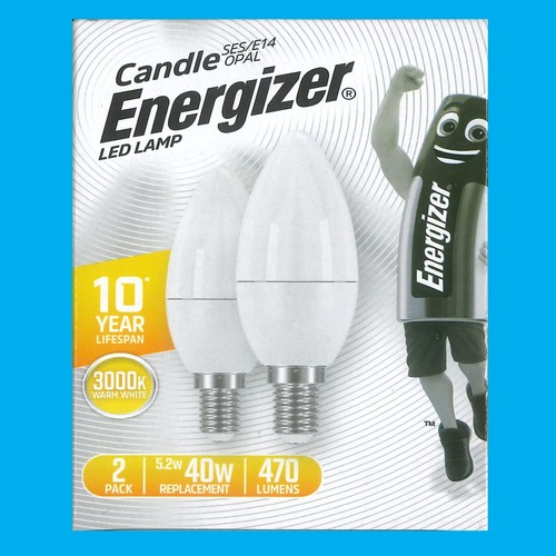 2x 5.2W (=40W) LED Candle 3000K SES Warm White Opal E14 Small Screw Light Bulb - Picture 3 of 4