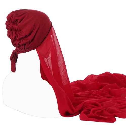 Instant Women Cap Long Scarf Shawl Hijab Hat Headwrap Turban Islamic Headscarf - Picture 32 of 44