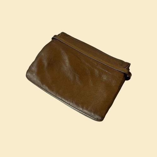 Vintage 80er Maurizio Righini Leder Clutch Piazza di Spagna Roma, gold Handtasche - Bild 6 von 10