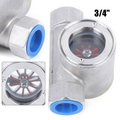 ZG3/4'' Sight Water Flow Indicator 304 Stainless Steel w/ Plastic Impeller 2.5MPa