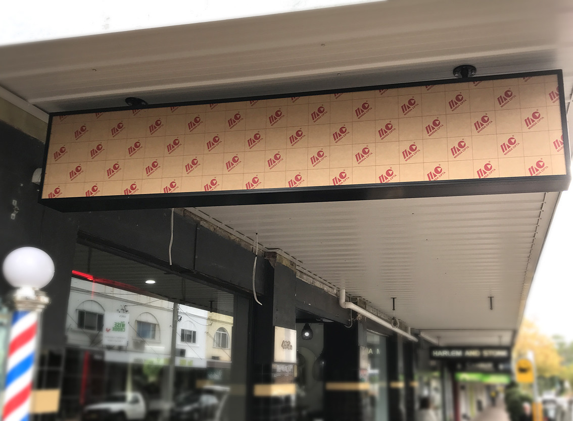 Shop awning Lightbox,black lightbox 2400x400x150mm, 2row=4 lights, 2