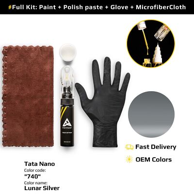 Touch up Paint for Tata Nano Code: 740 Lunar Silver