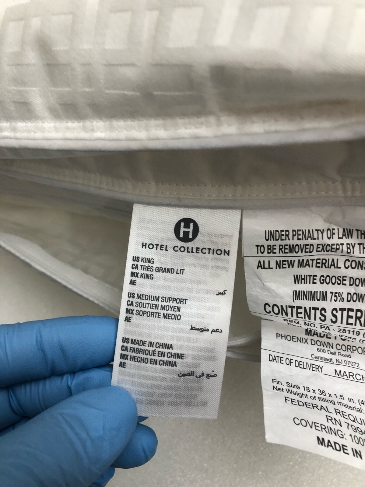 Hotel Collection European White Goose Down Medium Density King