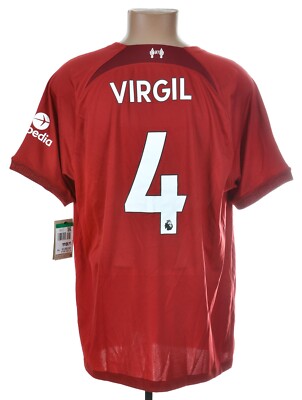 LIVERPOOL 2022/2023 HOME FOOTBALL SHIRT NIKE XL #4 VIRGIL