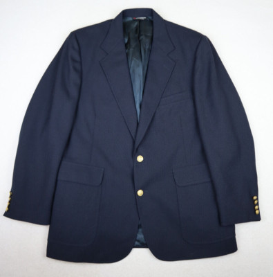 VINTAGE MEN'S BLUE 2-BUTTON BLAZER JACKET SPORT COAT - HAWK'S - SIZE 42R