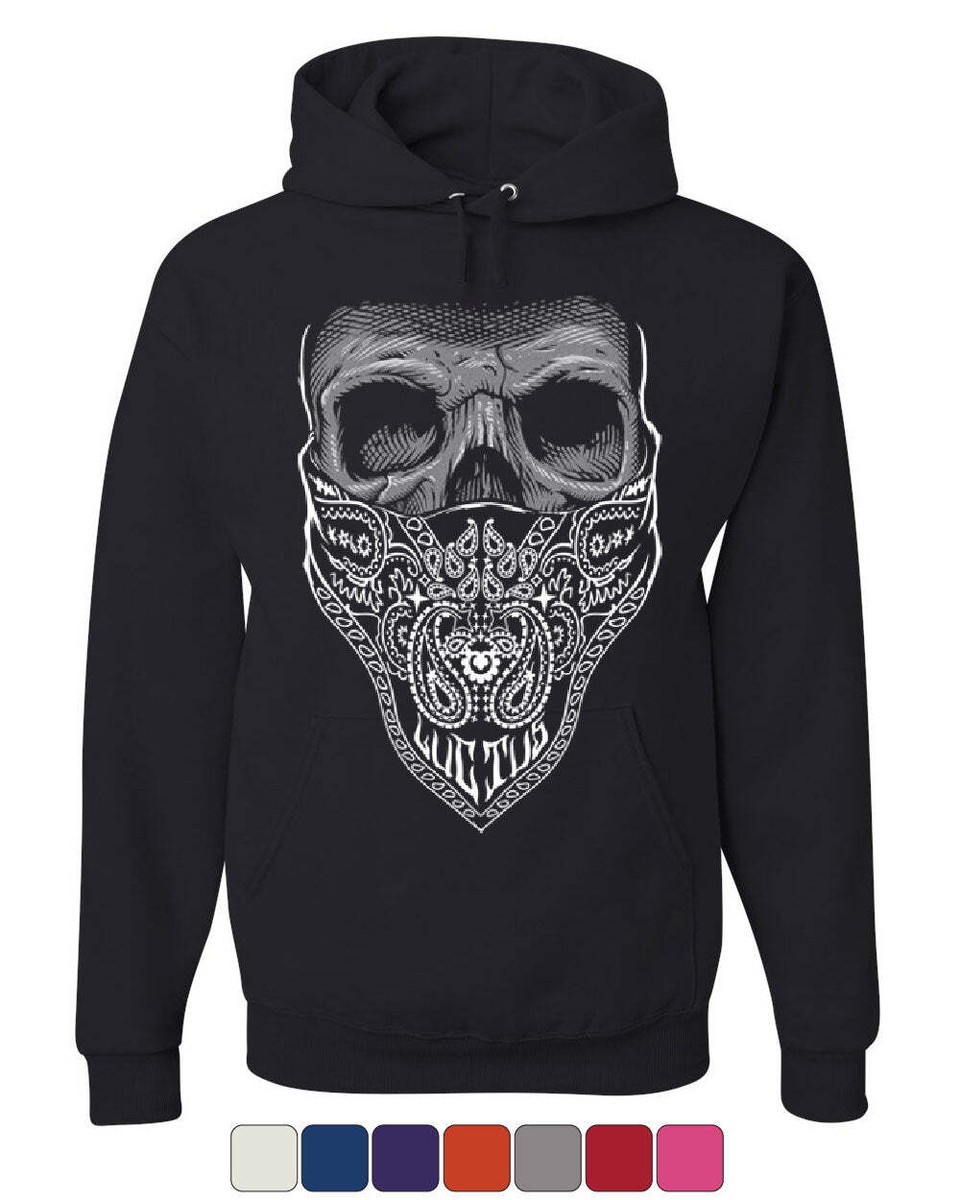 Bandana Skull Hoodie Badass Gangsta Swag Dead Sweatshirt | eBay