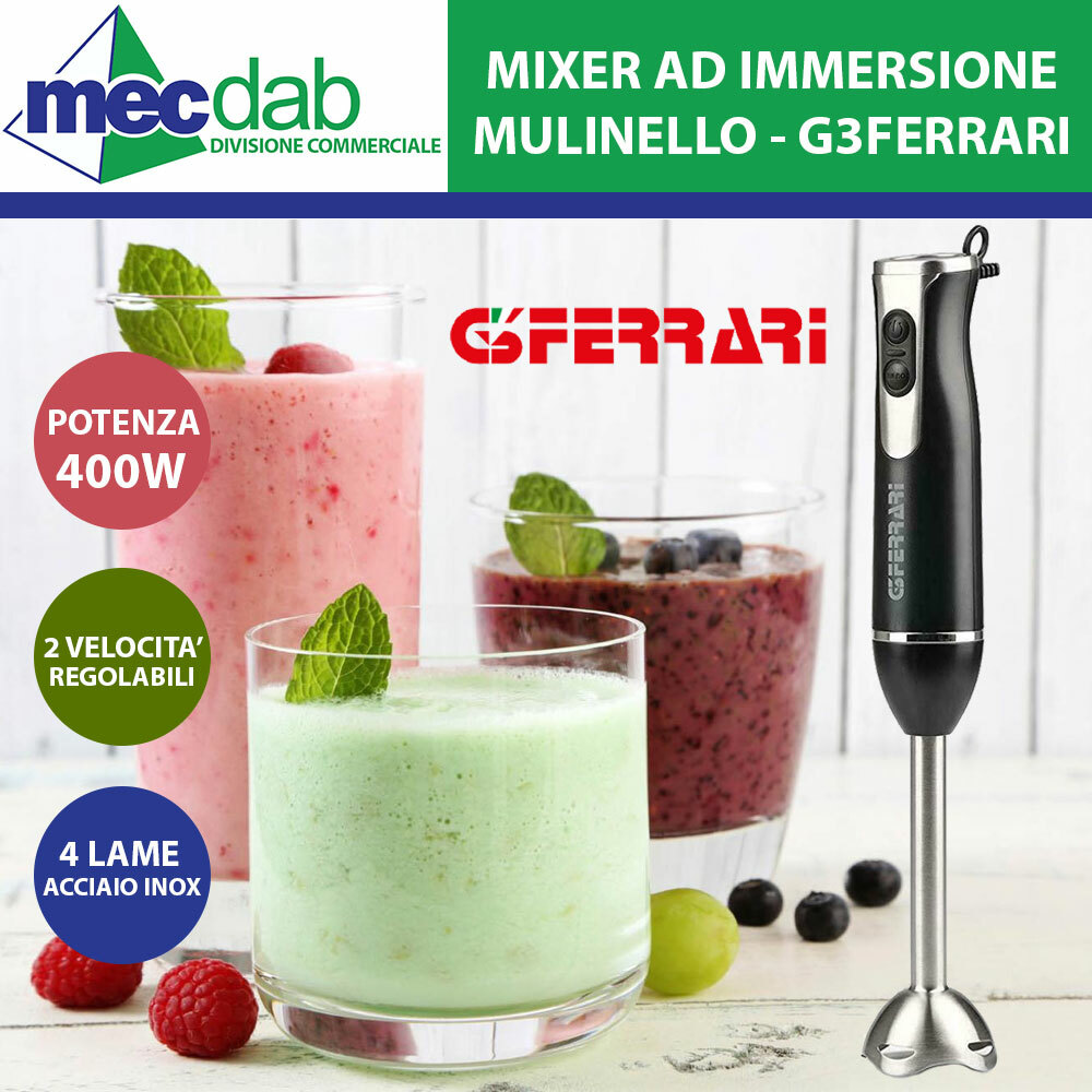 Frullatore ad Immersione Acciaio Inox 400W G3Ferrari Rapido