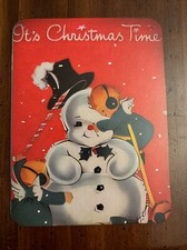 Christmas Decor Holiday VINTAGE STYLE Die Cut Cardboard 4 X 6  