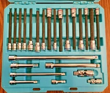 Geardrive 24pc 1/4 & 3/8 dr Long Hex Bit & Torx Bit Socket Set w/ Accessories