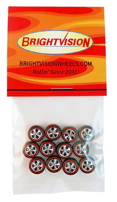 12 Brightvision Redline Wheels   12 Small Hong Kong Bearing Style- Bright Chrome
