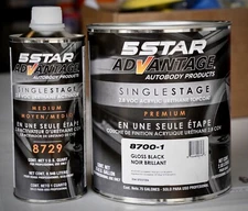 5 Star Advantage Gloss Black Single Stage Acrylic Urethane Automotive Paint Kit!