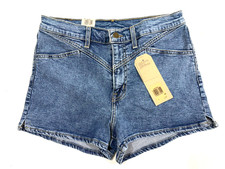 NEW 45 Levi's High Rise Blue Denim Jean Shorts Western Yoke Stretch Sz 31