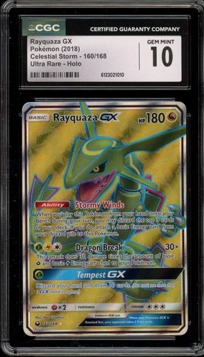 Pokemon Rayquaza GX Celestial Storm Full Art #160 CGC 10 Gem Mint