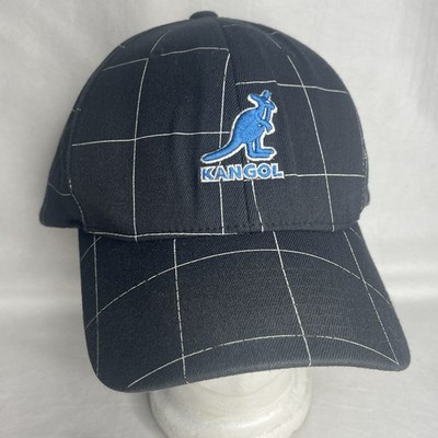 VTG Y2K Kangol Wool Blend Hat Flexfit Size L/XL Leeds Check Black 3D Logo Cap