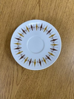 8 Vintage Texas Ware MCM Melamine Atomic Compass Saucer. 6 