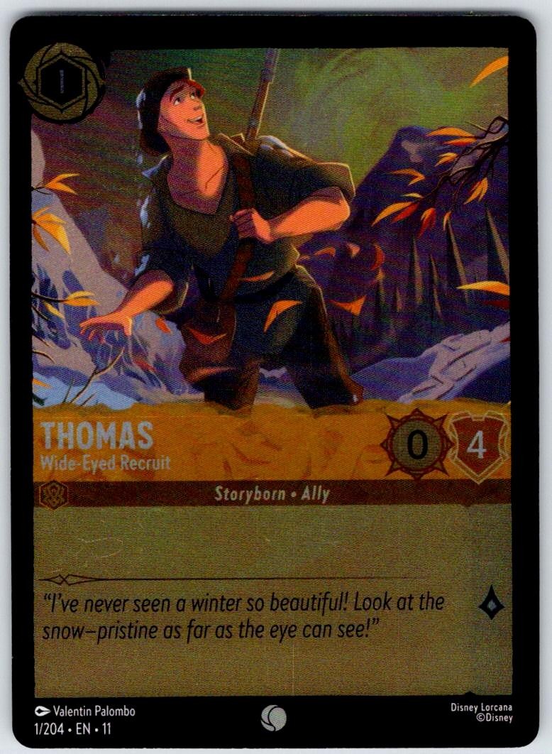 Thomas - Wide-Eyed Recruit 1/204 Common Winterspell Lorcana Cold Foil Near Mint