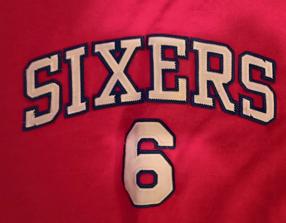  Camiseta Reebok NBA Hardwood Classics JULIUS ERVING 76ERS 2XL roja bordada Foto 2 de 4