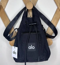 Alo Yoga Black Bucket Bag Crossbody Shoulder Tote Gym Travel Lightweight Bag NWT