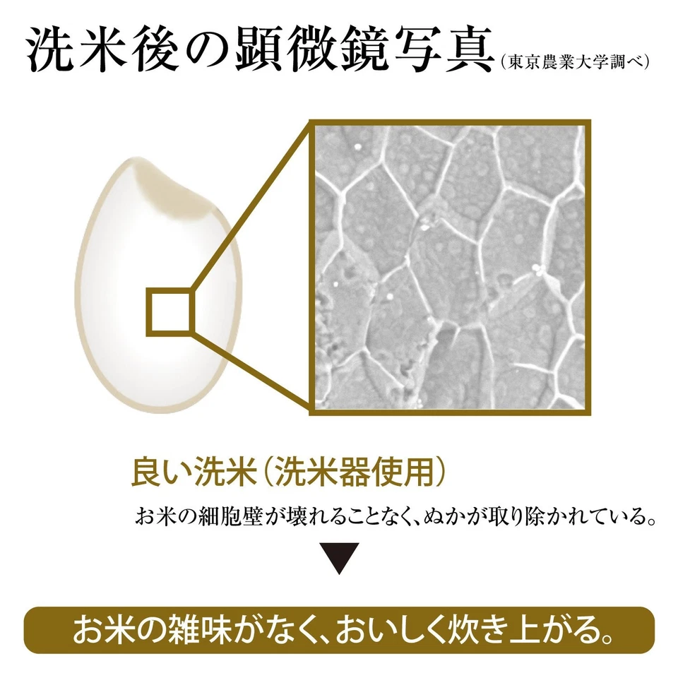 Lavadora de arroz ZOJIRUSHI para 5,5 go ~ 1 sho blanco DK-SA26-WA Foto 4 de 4