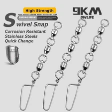 5pcs 3 Joint Ball Bearing Swivel Snap Swivel Connector for sea Fishing Tackle