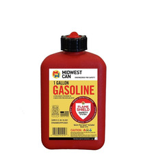 Red 1 Gallon Auto Shut Off Gasoline Can - Safe  Convenient Fuel Storage