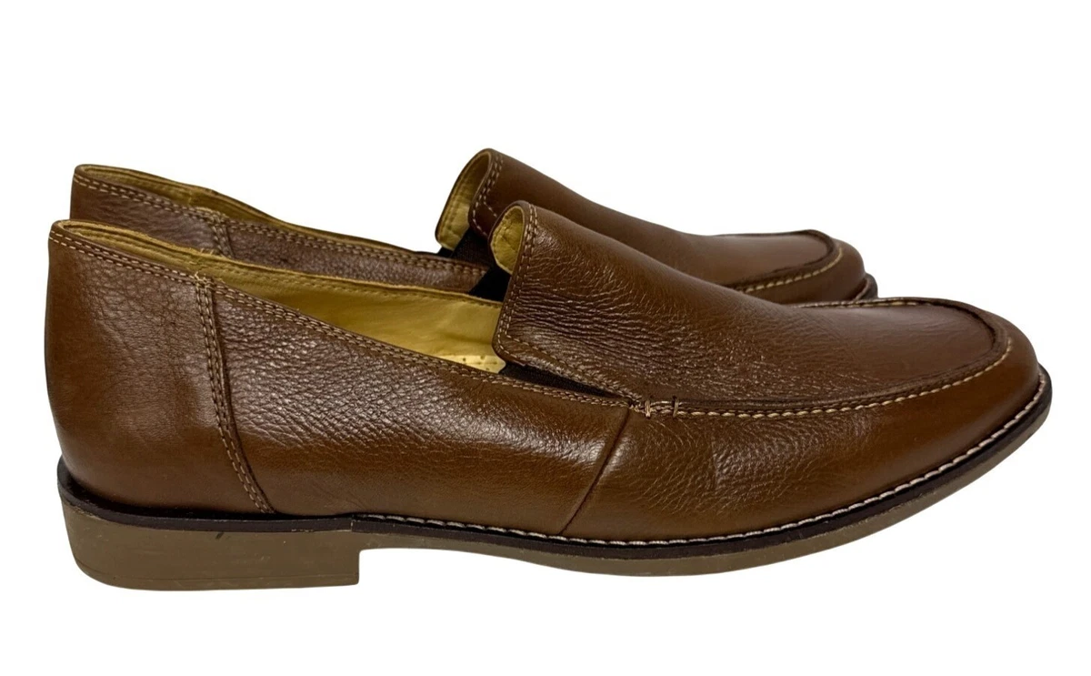 Sandro Moscoloni Loafers Leather Slip-on Mens 11 1/2D Comfort Round Toe Dk. Brwn Casual Shoes Sandro Moscoloni Loafer Casual for Men for sale  main image 3