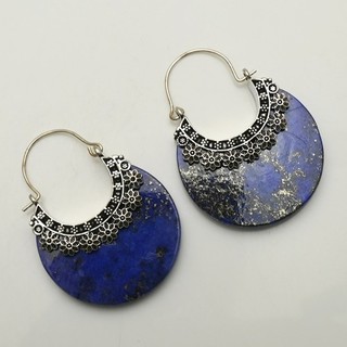 Lapis Lazuli Gemstone Handmade Drop Dangle Earrings Jewelry Gift 2" AE 18875