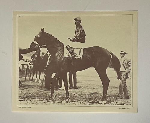 Triple Crown Racehorse 1919 Sir Barton con impresión de 8 x 10 de Jockey Earl Sande - Imagen 1 de 3