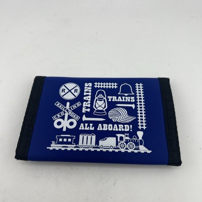 Train Icons Wallet Nylon Blue