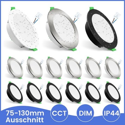 LED Einbaustrahler 75/90/120mm Deckenleuchte Einbauleuchte Dimmbar Spot IP44 CE