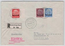 Luxemburg Einschreiben R-Brief LUXEMBURG-STADT 4.11.40 nach PLAUEN 224