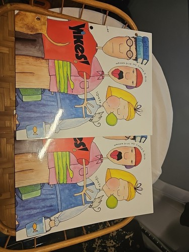 Rare Unusual Vintage 1980's Yikes Funny Classroom Notebook Folders - Picture 2 of 6