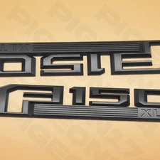 2PC 3D Matte Black Fender Side Emblem For F-150 XLT  2015-2020 Truck Badge Decal