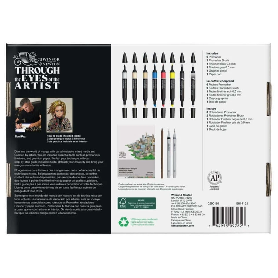 Winsor & Newton Graphic Art Manga Set – Mixed Media Drawing Kit - Image 2 of 3